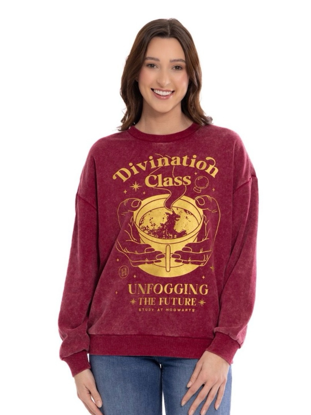 Women's Harvest Sweatshirt Long Sleeve Harry Potter Divination Class Red Size Xl